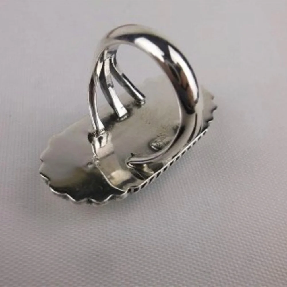 New Navajo Sheena Jack Big‎ Sterling Silver Turquoise Ring size 8